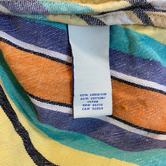 Odille Anthropologie women’s linen cotton striped - Picture 4 of 5